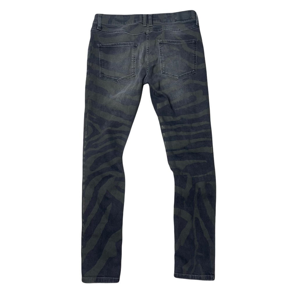SANDRO Women's Black Washed Green Zebra Print Skinny Denim Jeans Size 40 EUC - Picture 11 of 11